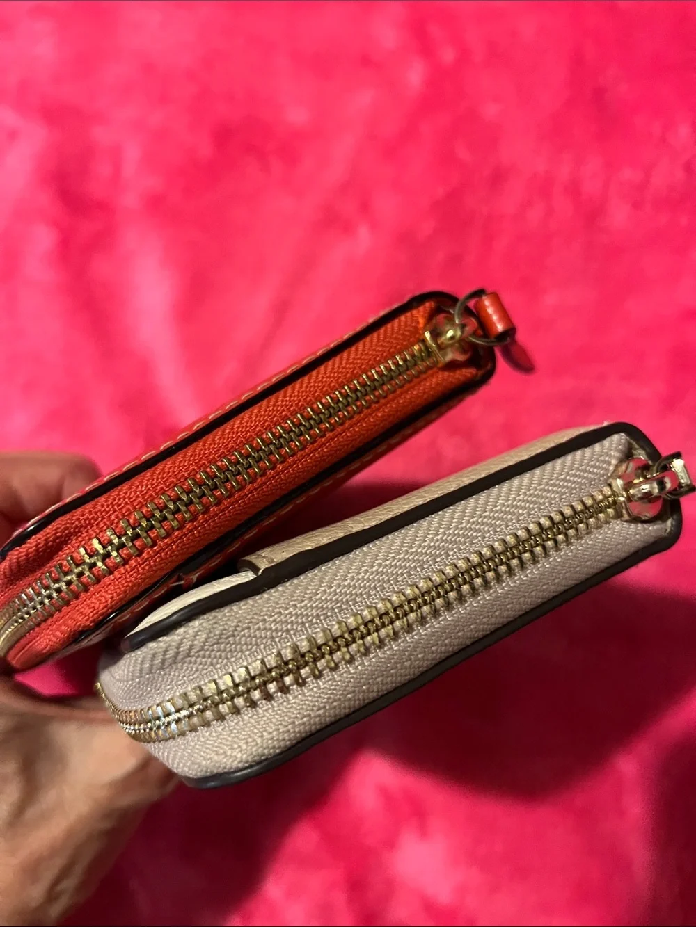 2New Leather Kate Spade Wallets, Red and Beige